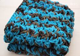 Chunky Knit Baby Blanket Brown & Turquoise Bohemian Throw