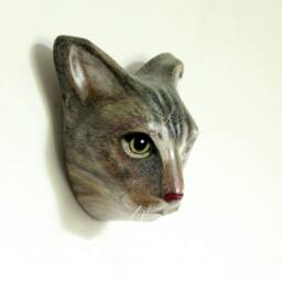 Custom Cat Portrait/Cat Memorial Wall Mount, Art Sculpture, Faux Taxidermy - thumbnail 2