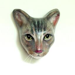 Custom Cat Portrait/Cat Memorial Wall Mount, Art Sculpture, Faux Taxidermy - thumbnail 3