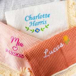 Personalized Baby Blanket - Soft Cotton Knit Custom Name Shower Gift Newborn Keepsake For - thumbnail 2