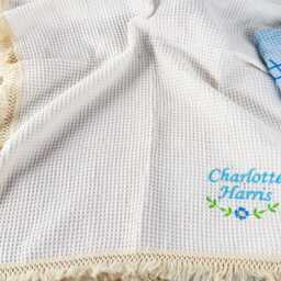Personalized Baby Blanket - Soft Cotton Knit Custom Name Shower Gift Newborn Keepsake For - thumbnail 3