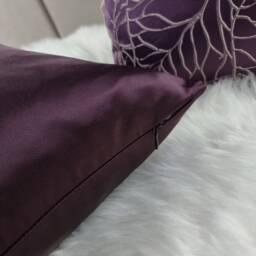 Elegance Aubergine Purple Luxury Cushion Cover Satin Fabric, Modern Sofa Bed Pillow Euro Sham Accent Home Decor - thumbnail 4