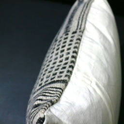 Handwoven Rug Pillow Cover Block Printed Indigo Diamond - thumbnail 3