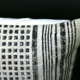 Handwoven Rug Pillow Cover Block Printed Indigo Diamond - thumbnail 2