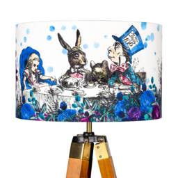 Lampshade Alice in Wonderland Purple & Blue Velvet - Drum Lamp Shade 25cm 30cm 35cm 40cm 45cm Table Lamp Shade, Ceiling Shade, Pendant