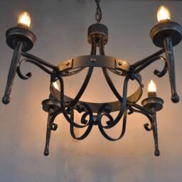 Forged Iron Chandelier, Medieval Wrought Chandelier - thumbnail 3