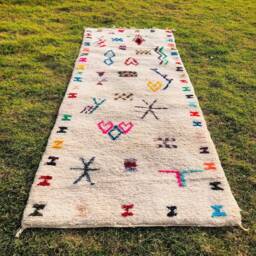 Moroccan Rug Beni Ourain Style - Handwoven Rug, Bathroom Kitchen Bedroom Nursery Rag Rug Portuguese, Boho 10x3Ft - thumbnail 2
