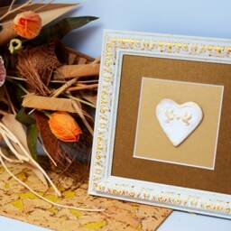 Gold Heart Original Painting Bedroom Wall Decor - thumbnail 2
