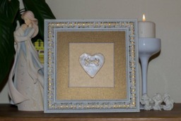 Gold Heart Original Painting Bedroom Wall Decor - thumbnail 1
