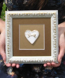 Gold Heart Original Painting Bedroom Wall Decor - thumbnail 3