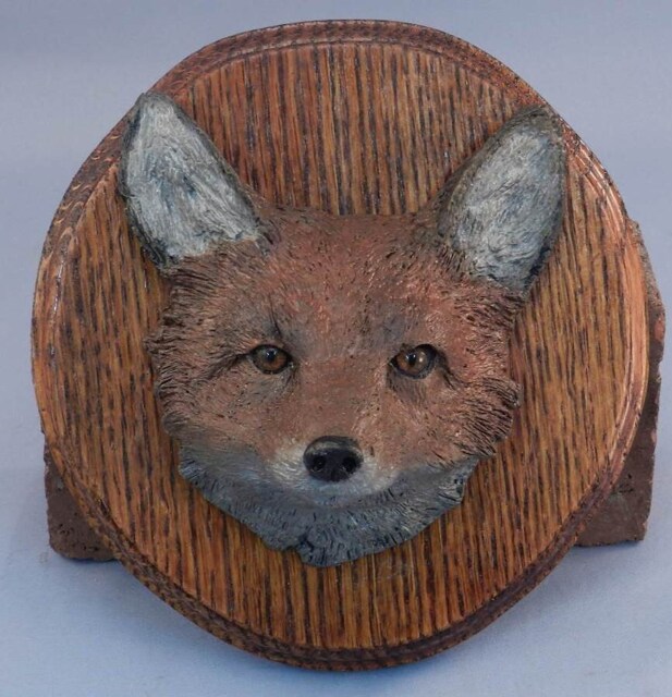 Original Bronze Red Fox Vixen Sculpture Figure Wall Hanging Plaque Hot Cast Bronze Metal Casting Lost Wax Method - image 1