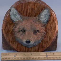 Original Bronze Red Fox Vixen Sculpture Figure Wall Hanging Plaque Hot Cast Bronze Metal Casting Lost Wax Method - thumbnail 3