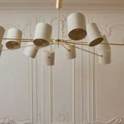 1950's Mid Century Style 12 Arm Brass With Spring Sputnik Chandelier Light Branch Fixture Kingdomslightltd - thumbnail 2