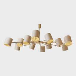 1950's Mid Century Style 12 Arm Brass With Spring Sputnik Chandelier Light Branch Fixture Kingdomslightltd - thumbnail 3