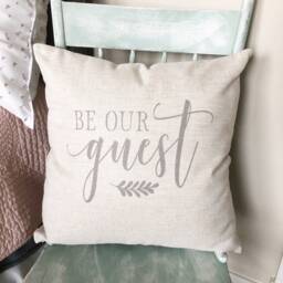 Be Our Guest Linen Pillow Cover - Farmhouse Rustic Decor - thumbnail 3
