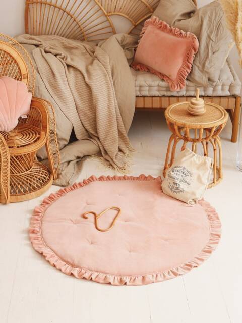 "Soft Velvet Mat With Frill ""Apricot" - image 1