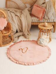 "Soft Velvet Mat With Frill ""Apricot" - thumbnail 1