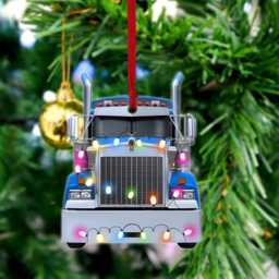 Personalized Trucker Christmas Ornament 2024, Custom Gifts For Tree Hanger, Truck Gift Dad, Husband - thumbnail 2