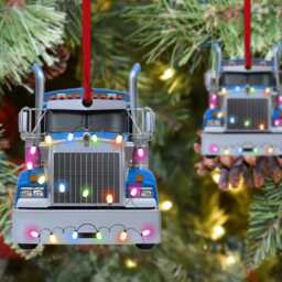 Personalized Trucker Christmas Ornament 2024, Custom Gifts For Tree Hanger, Truck Gift Dad, Husband - thumbnail 3