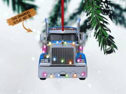 Personalized Trucker Christmas Ornament 2024, Custom Gifts For Tree Hanger, Truck Gift Dad, Husband - thumbnail 1