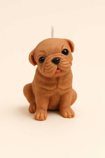 Handcrafted Sharpei Dog Candle Scented Soy Wax Puppy Candle - image 1