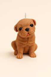 Handcrafted Sharpei Dog Candle Scented Soy Wax Puppy Candle - thumbnail 1