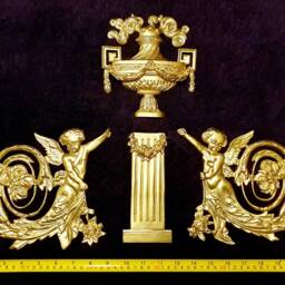 Large Ornate Applique Gilt Or White French Style Decorative Wall Furniture Onlay Moulding Pediment Plastic Decoration - thumbnail 2
