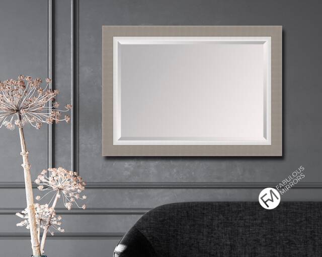 Large Gunmetal Silver Framed Mirror Modern Brushed Elegant Edge Wall - Choice Of Size Premium Quality Free P&p - image 1