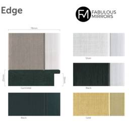 Large Gunmetal Silver Framed Mirror Modern Brushed Elegant Edge Wall - Choice Of Size Premium Quality Free P&p - thumbnail 3