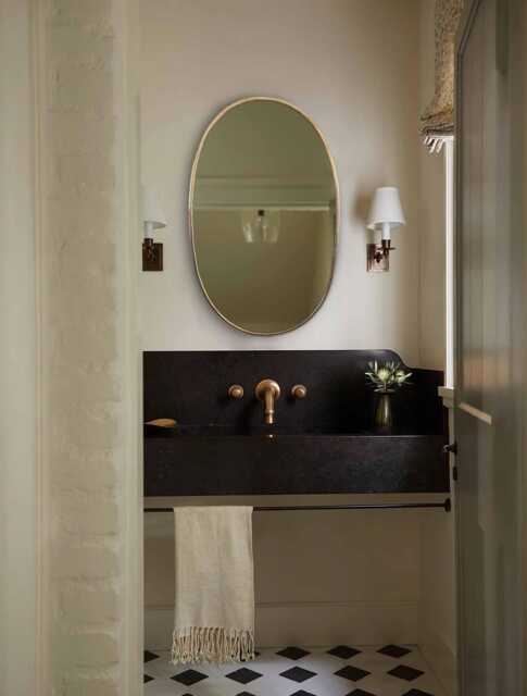 Brass Oval Mirror Handmade Asymmetrical Vanity Wall Decor Mirror - image 1
