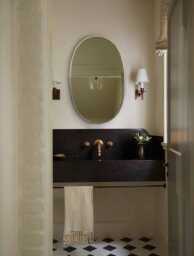 Brass Oval Mirror Handmade Asymmetrical Vanity Wall Decor Mirror