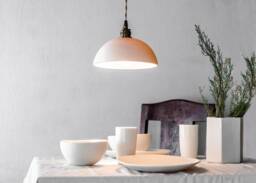 Translucent Porcelain Pendant Light Modern Ceramic Lighting, Medium Size - thumbnail 1