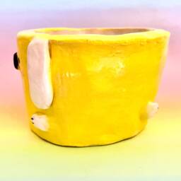 Dog Plant Pot Cute Handbuilt Ceramic Planter - thumbnail 4