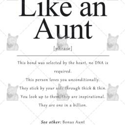 Like An Aunt Definition Art Print, Gift For Bonus Aunt, Godmother, Unbiological Family Gifts - thumbnail 2