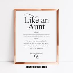 Like An Aunt Definition Art Print, Gift For Bonus Aunt, Godmother, Unbiological Family Gifts - thumbnail 1