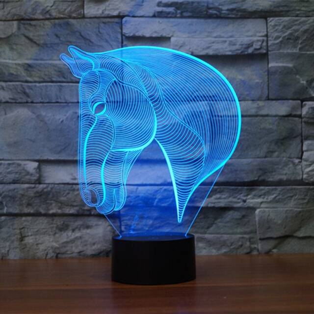 Horse Head 3D Illusion Smart App Control Night Light Bluetooth, Music, 7&16M Color Mobile App, Made in UK - image 1