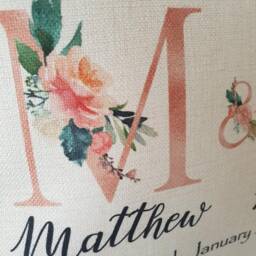 Personalised Rose Gold Initials Cushion, Wedding Gift, Mr & Mrs, Bride Groom, Husband Wife, Anniversary Keepsake, Letters - thumbnail 3