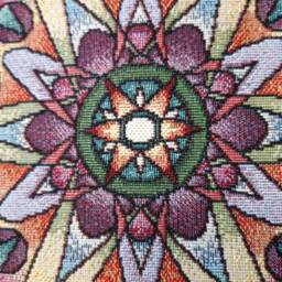 Multicolor Rosette Jacquard Tapestry Cushion Cover 45 X cm. Deco Trend - Decorative Housewarming Birthday - thumbnail 2