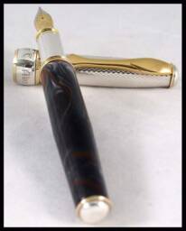Pen Set Handmade in Sterling Silver Multi Color Resin Italian Pens - thumbnail 3