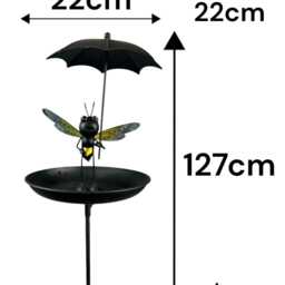 Bee Birdbath Bird Bath Feeder Garden Water Bowl Gift Decor Decoration Stake - thumbnail 2