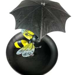 Bee Birdbath Bird Bath Feeder Garden Water Bowl Gift Decor Decoration Stake - thumbnail 3