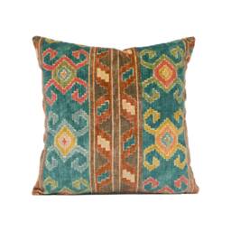 Mulberry - Nomad Velvet Spice Ethnic Carpet Inspired Geometric Cushion Cover Handmade Throw Pillow Designer Home D??cor - thumbnail 2