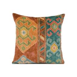 Mulberry - Nomad Velvet Spice Ethnic Carpet Inspired Geometric Cushion Cover Handmade Throw Pillow Designer Home D??cor - thumbnail 3
