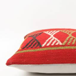 Turkish Kilim Pillow Cover Vintage Wool, 18''x18'' - thumbnail 4