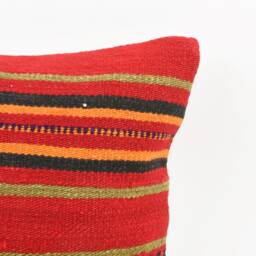 Turkish Kilim Pillow Cover Vintage Wool, 18''x18'' - thumbnail 2
