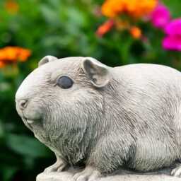 Concrete Guinea Pig Statue Stone Pet Figurine Cement Sculpture Outdoor Garden Art Yard Ornament Handmade Decor Animal Lover Gift - thumbnail 3