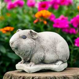 Concrete Guinea Pig Statue Stone Pet Figurine Cement Sculpture Outdoor Garden Art Yard Ornament Handmade Decor Animal Lover Gift - thumbnail 1