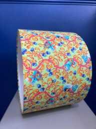 Neon Squirrel Lampshade Made in Tula Pink Green Orange Blue Fabric, Psychedelic Decor, Housewarming Gift, Various Sizes/Linings - thumbnail 1