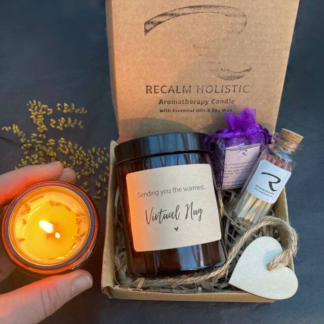 Virtual Hug Candle, Mother's Day Gift For Mum, Luxury Aromatherapy Soy Wax Candle in Apothecary Jar, Thinking Of You Sympathy Comfort - image 1