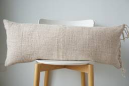 Gray Dot Block Print Mudcloth Hmong Pillow Case - thumbnail 1